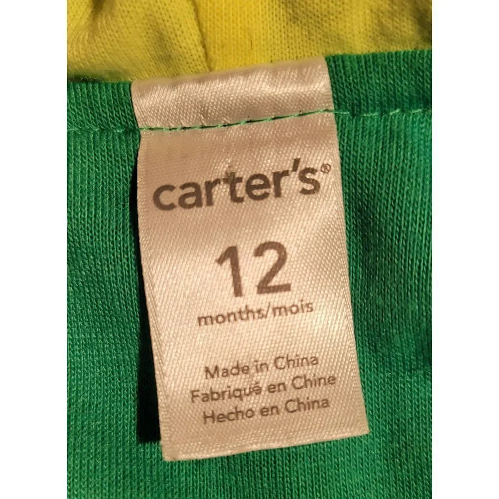 Carter's Kids Green & Yellow Crocodile Jacket & Pants Set Size 12 Months